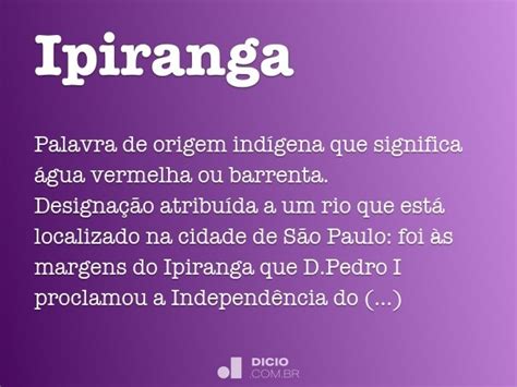 o que significa a palavra ipiranga